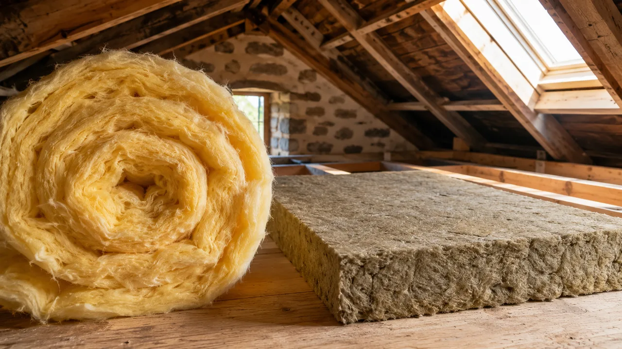 Comparatif laine de verre et laine de roche pour isolation des combles à Pau, chantier Isorenov RGE Qualibat