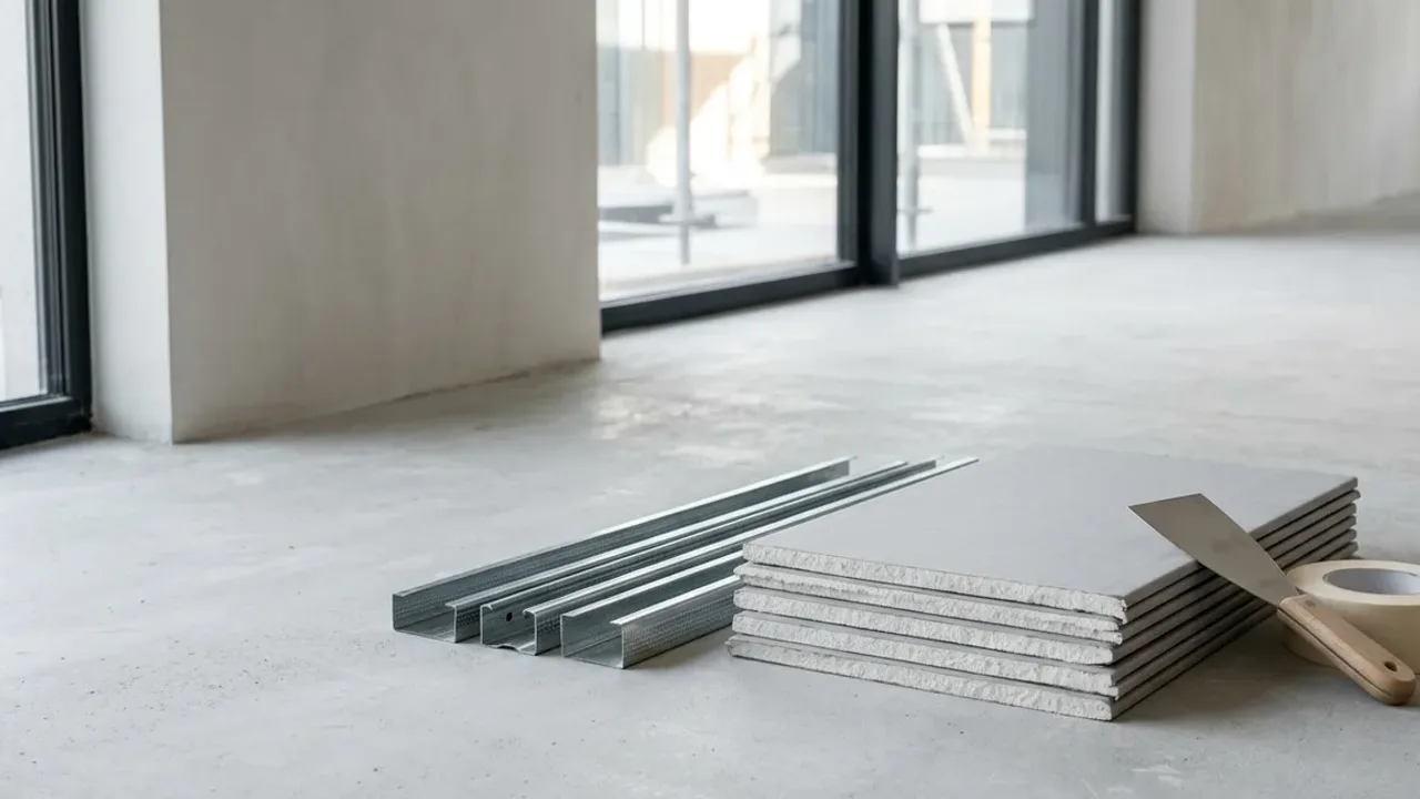 Pose d'une cloison en plaques de placo BA13 sur ossature métallique par un plaquiste à Pau