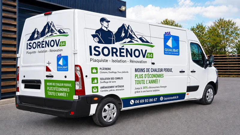 Camionnette Isorenov à Pau (64000), plaquiste RGE Qualibat intervenant en Nouvelle-Aquitaine