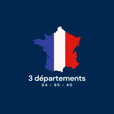 3 départements couverts par Isorenov : Pyrénées-Atlantiques (64), Hautes-Pyrénées (65), Landes (40)